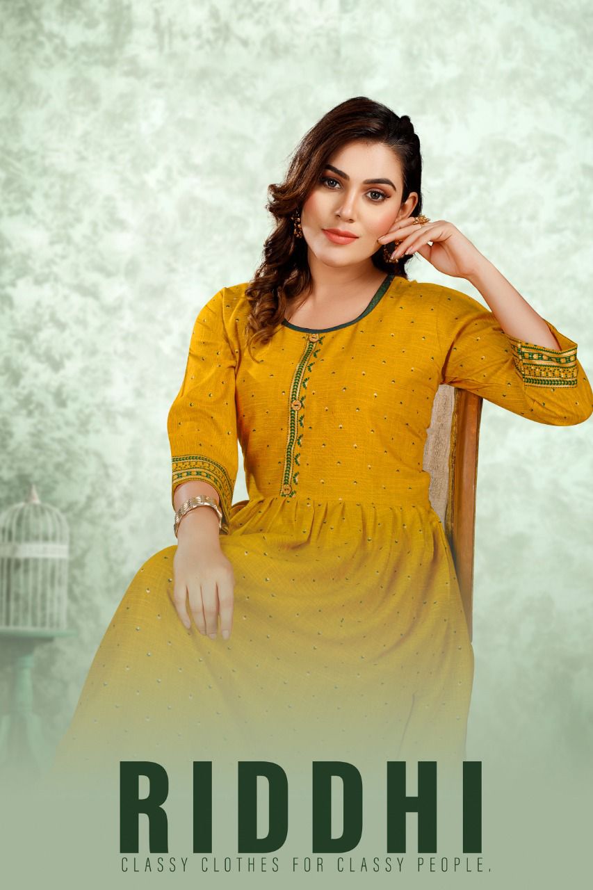 Beauty Riddhi 1 Rayon Ethnic Wear Wholesale Kurti Collection 